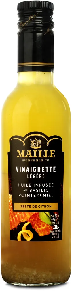 MAILLE Vinaigrette Légère Basilic Pointe de Miel Zeste de Citron 36 cl