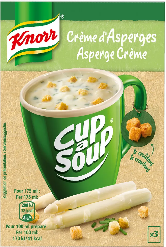 Knorr Cup A Soup Soupe Crème d'Asperges 45g 3 Sachets