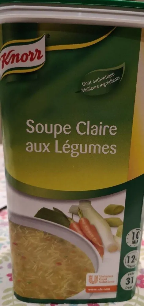 Knorr soupe claire aux légumes