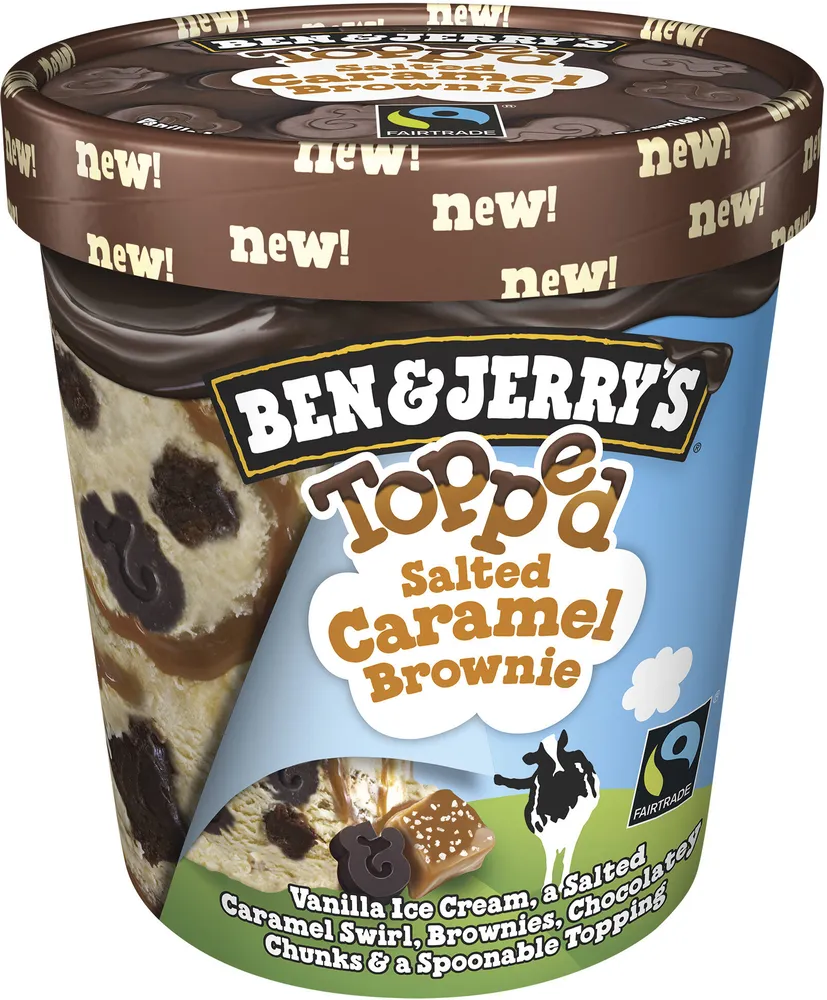 Ben & Jerry's Glace Pot Topped Caramel Salé Brownie 470ml