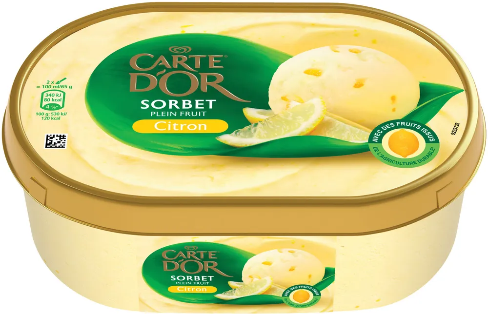 Carte D'or Sorbet Plein Fruit Citron 1000ml