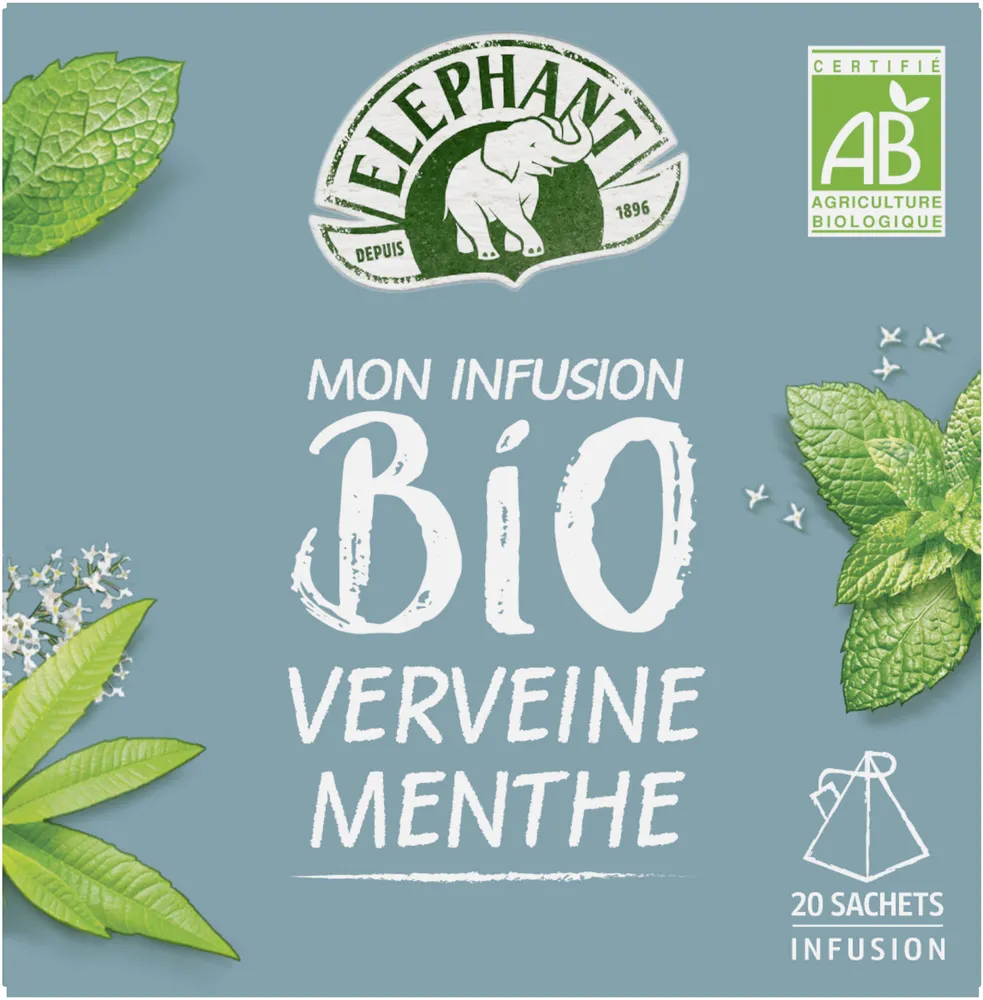 ELEPHANT Mon Infusion Bio Verveine Menthe 20 Sachets Pyramid®