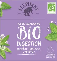 Elephant Tisane Bio Digestion Menthe Verveine 20 Sachets