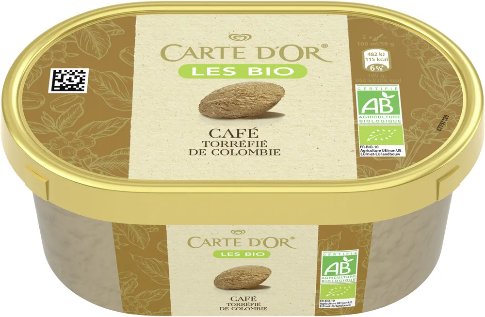 CARTE D'OR Glace Crème Glacée Bio Café Torréfié de Colombie 450ml