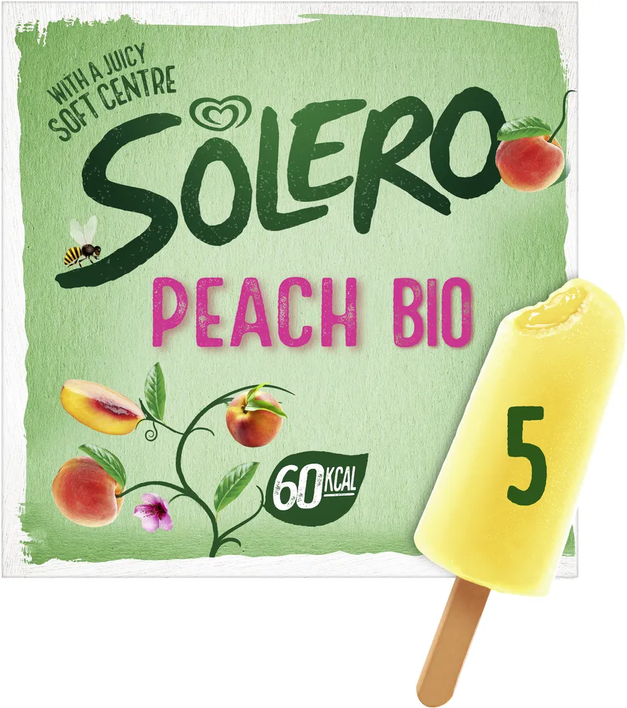 Solero Batonnet Sorbet Bio Pêche 5x52ml