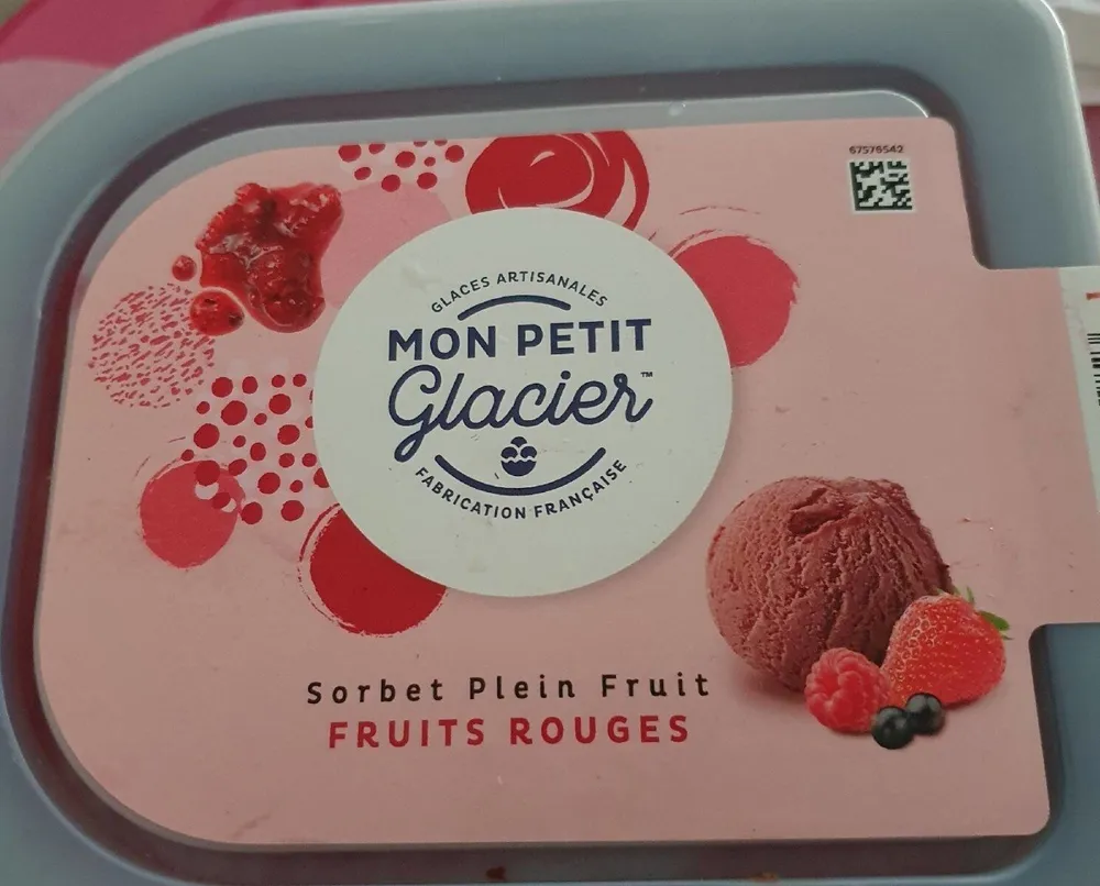 Mon Petit Glacier Sorbet Fruits Rouges Bac 2.4L