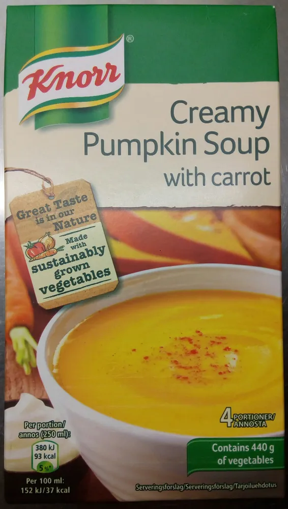 Knorr Creamy Pumpkin Soup with carrot