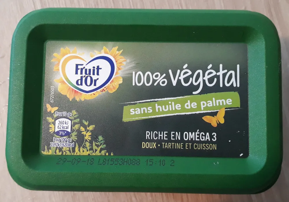 Fruit d'Or 100% Végétal sans huile de palme