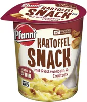 Kartoffel Snack mit Röstzwiebeln & Croûtons
