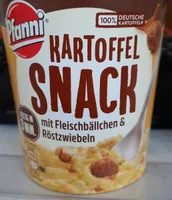Kartoffel snack mit Fleischbällchen & Röstzwiebeln