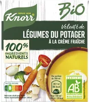 Knorr Soupe Liquide Bio Velouté de Légumes du Potager à la Crème Fraîche 30cl