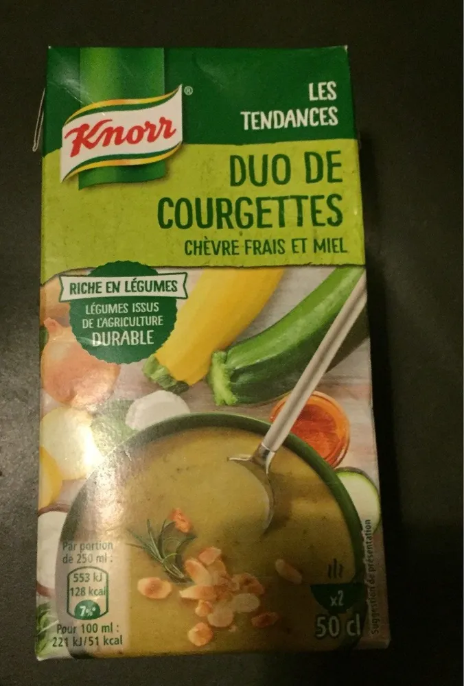 Knorr Soupe Duo de Courgettes Chèvre Frais et Miel 50cl