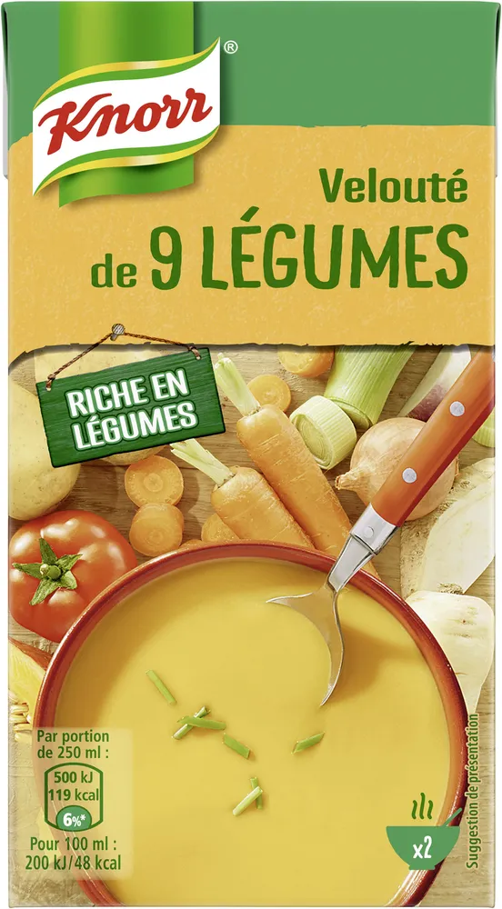 Knorr Soupe Liquide Velouté de 9 Légumes Brique Brique 50cl