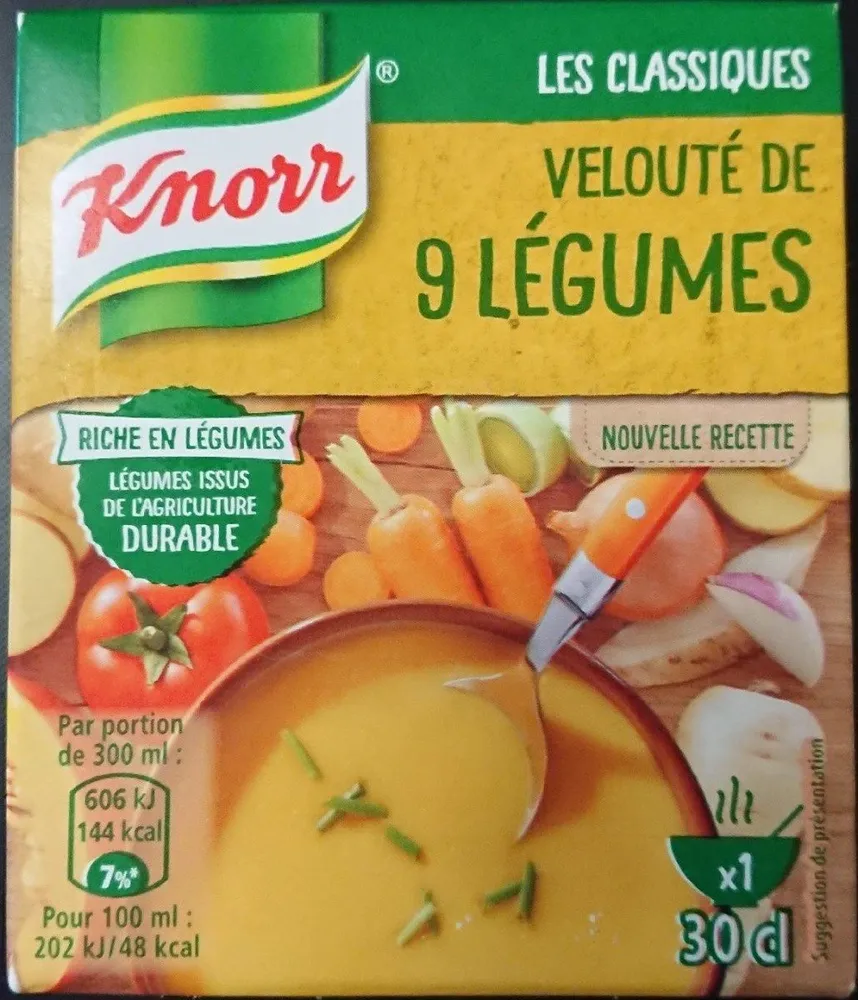 Knorr Soupe Liquide Velouté de 9 Légumes Brique 30cl