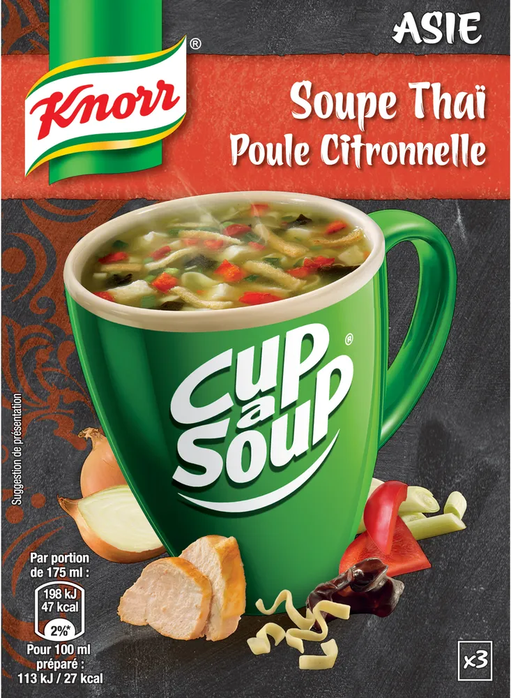 Knorr Cup A Soup Soupe Thaï Poule Citronnelle 36g 3 Sachets