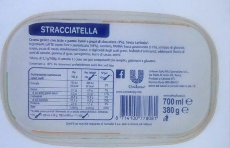 Gelato Senza Lattosio Stracciatella