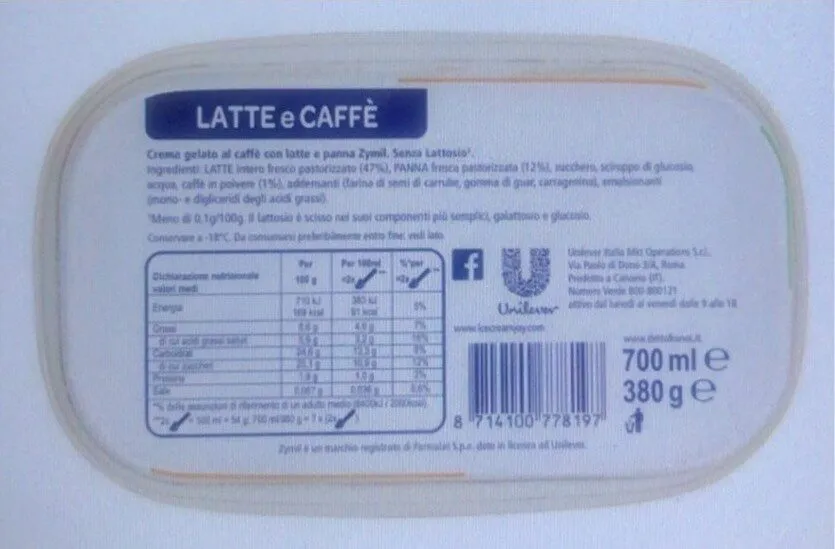 Gelato Senza Lattosio