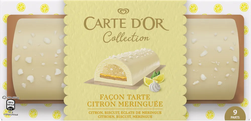 Carte D'or Collection Buche Glacée Collection Tarte au Citron Meringuée 9 parts 900ml