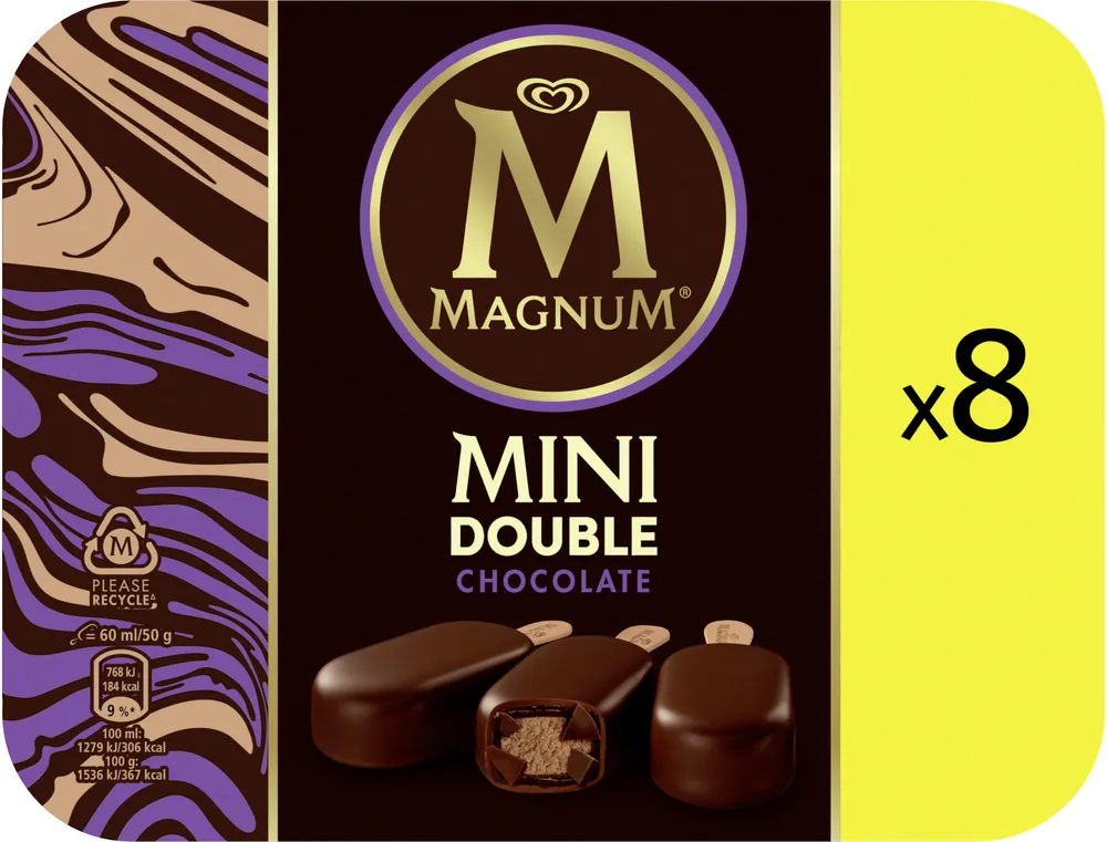 Magnum Glace Batonnet Mini Double Chocolat 8x60ml
