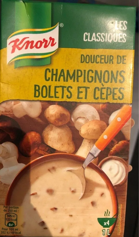 Soupe doiceur de champignons bolets et cepes