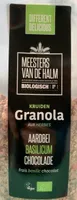 Granola aardbei basilicum chocola