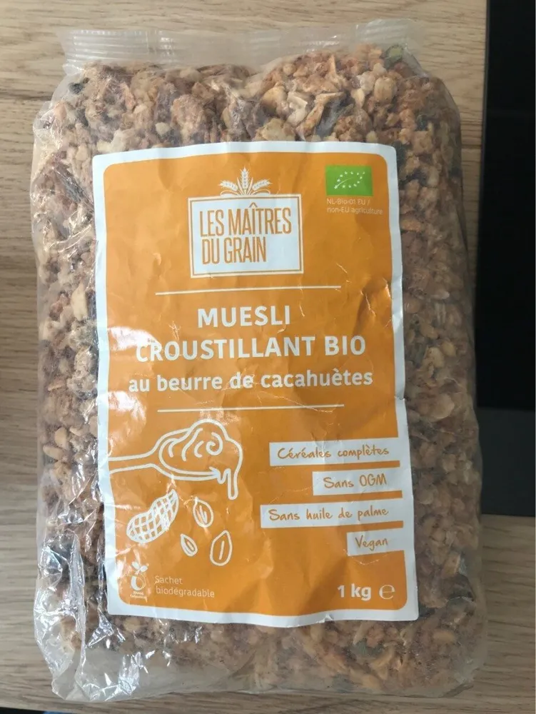 Muesli croustillant bio au beurre de cacahuetes