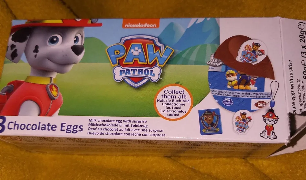 Paw patrol 3 chocolate eggs