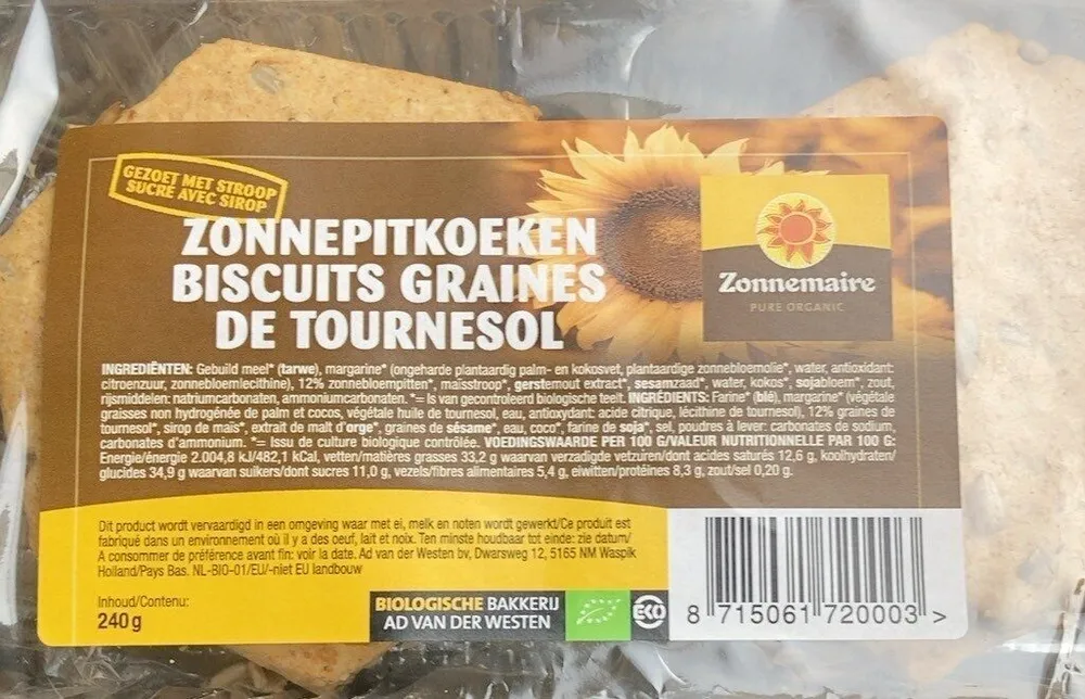 Biscuits graines de tournesol