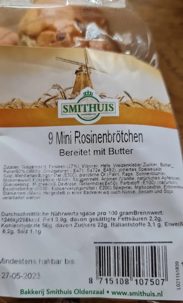 9 Mini-Rosinenbrötchen