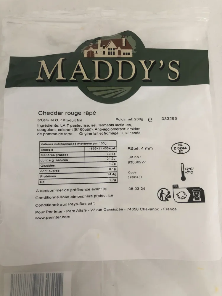 Cheddar rouge rapé