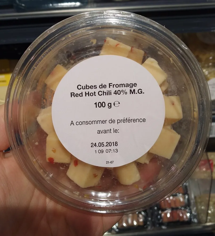 Cubes de fromage red hot chili 40% MG