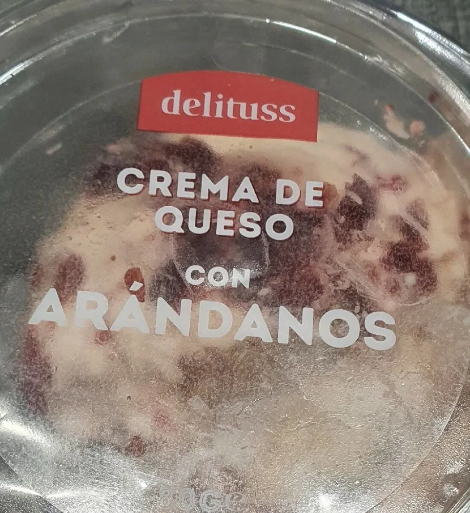Crema de queso con arandanos