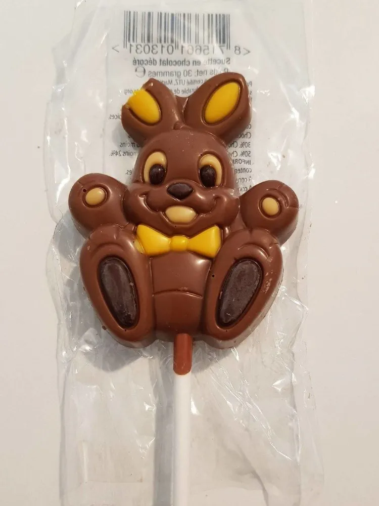 Sucette en chocolat décoré