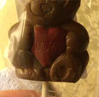 Oso con corazon piruleta de chocolate
