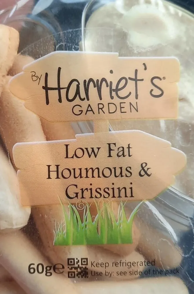 Low fat houmous and grissini