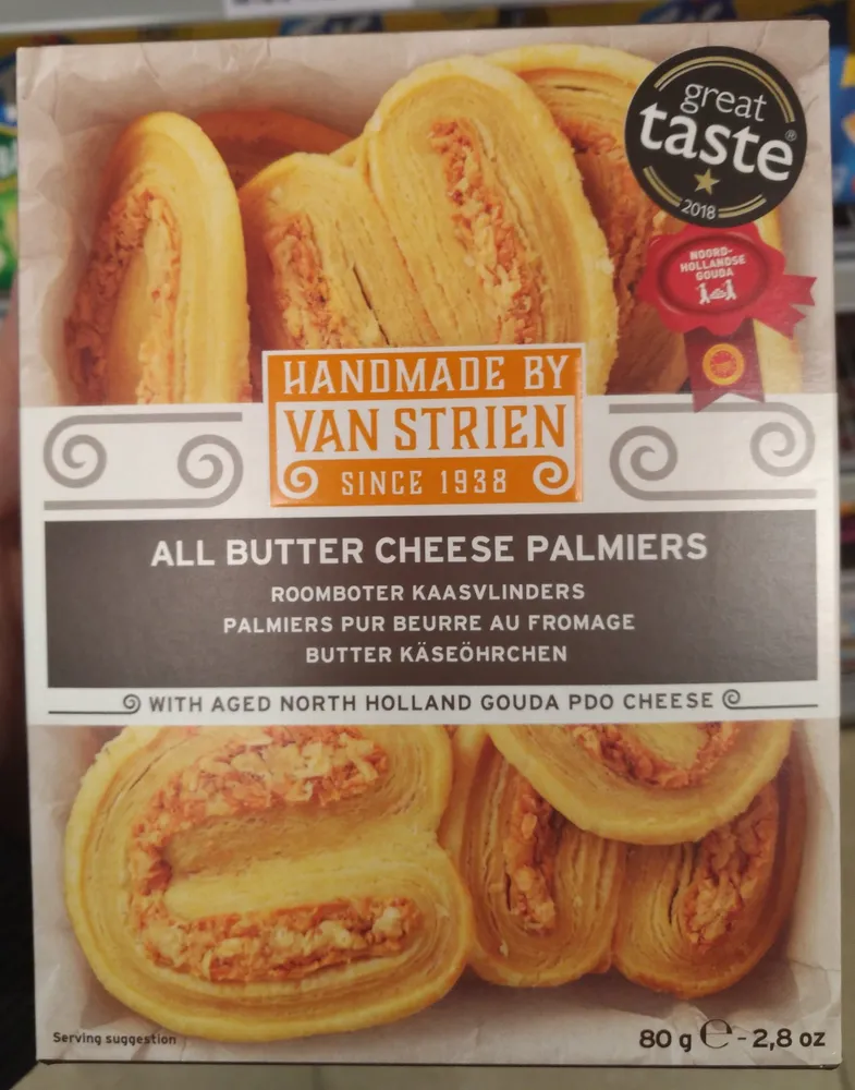 Palmiers au beurre et au fromage