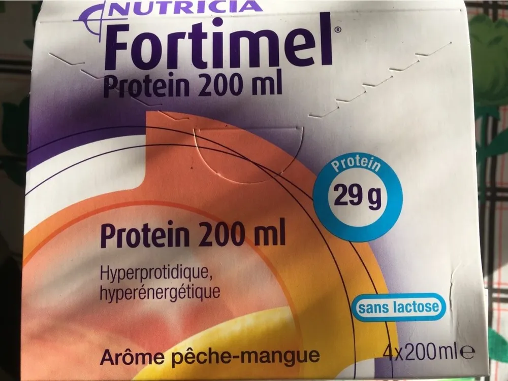 Nutricia Fortimel Protein Nutriment Saveur Pêche Mangue