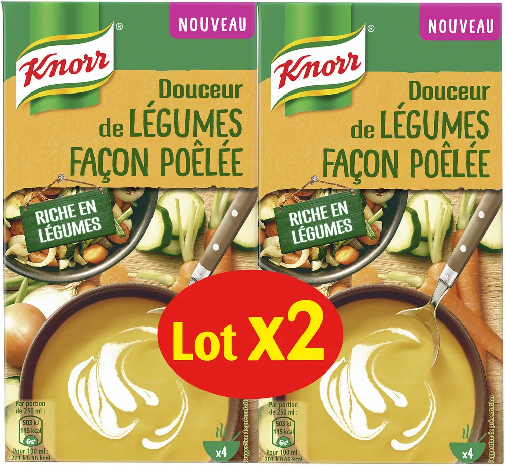 Knorr Soupe Douceur de Légumes Façon Poêlée 1l Lot x 2