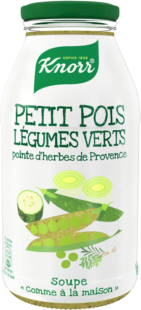 Knorr Soupe Petits Pois et Légumes Verts Bouteille de 450ml