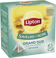 Lipton Saveurs du Soir Infusion Grand Sud Menthe et Réglisse 20 Sachets Pyramid®