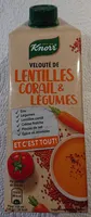 KNORR Soupe Liquide Velouté de Légumes & Lentilles Corail 750ml
