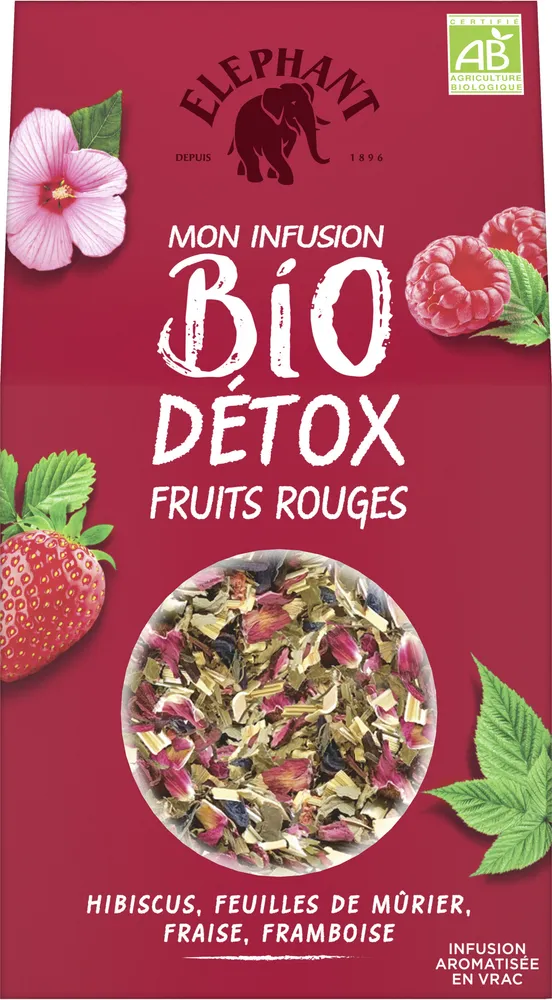 Elephant Mon Infusion Bio Tisane Detox Fruits Rouges Vrac Vrac 80g