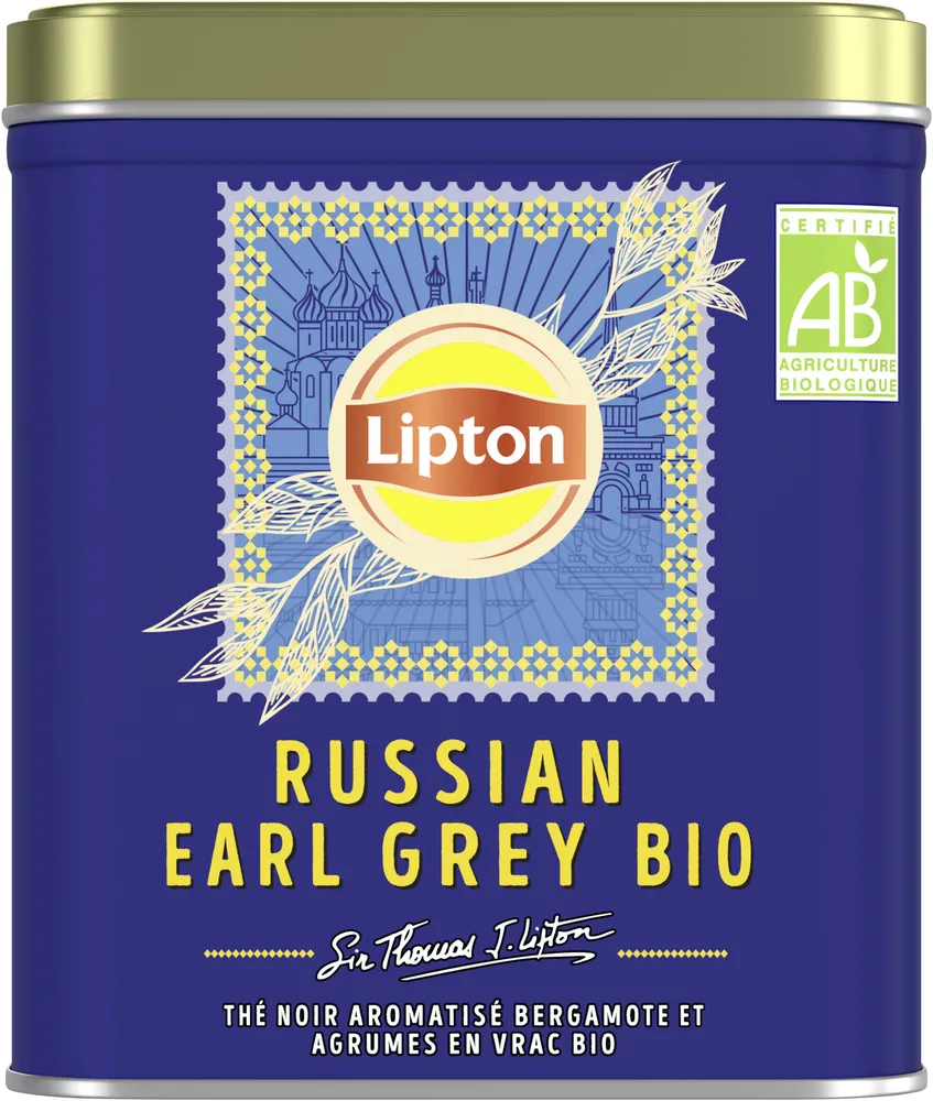 Lipton Thé Noir Bio Russian Earl Grey 150g