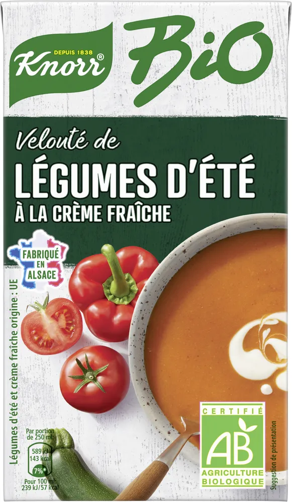 Velouté de légumes d'été à la crème fraîche
