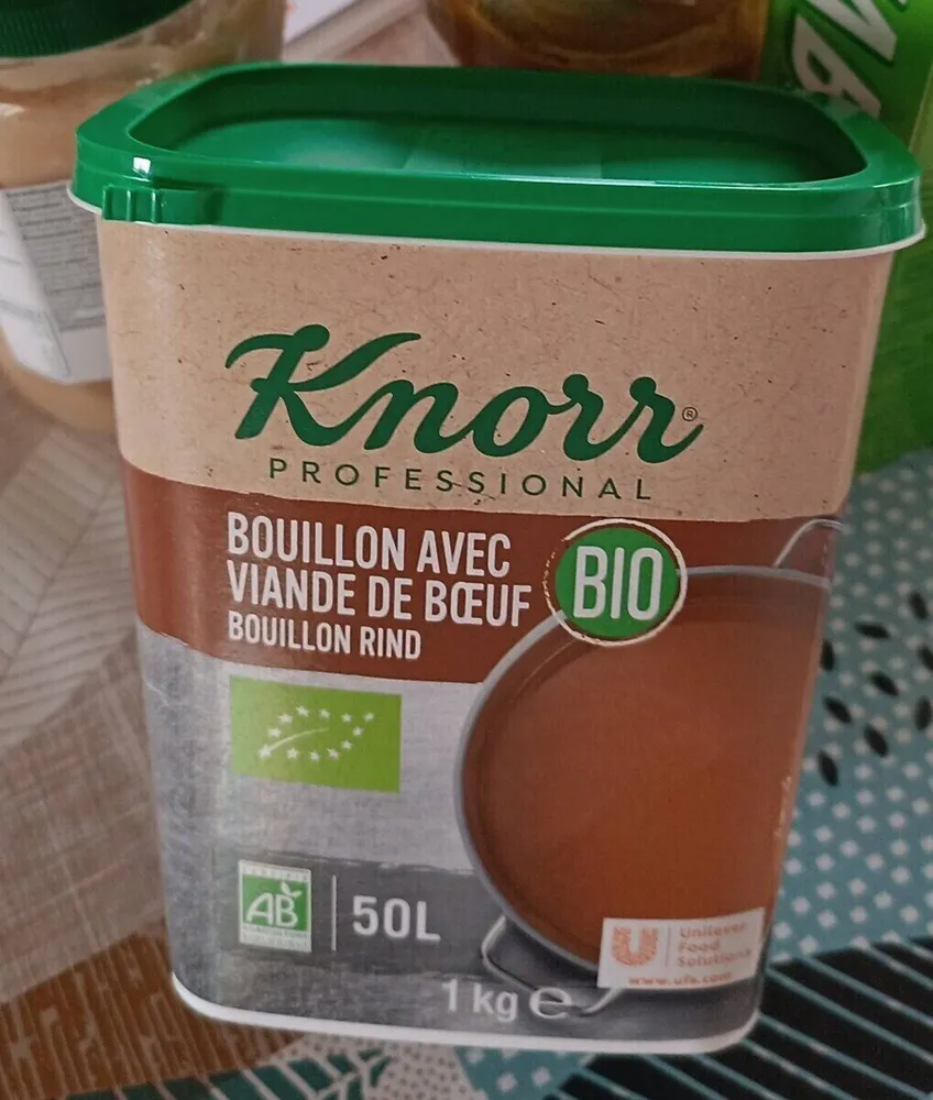 Bouillon avec viande de bœuf bio