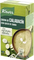 Crema de calabacín con queso de cabra