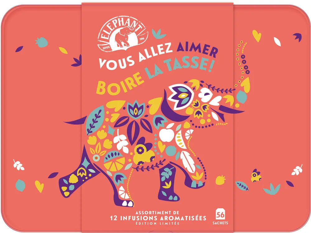 Elephant Coffret Infusion de 12 Tisanes Aromatisées 56 Sachets