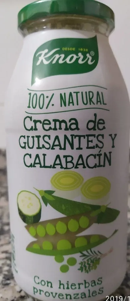 Crema de guisantes y calabacín