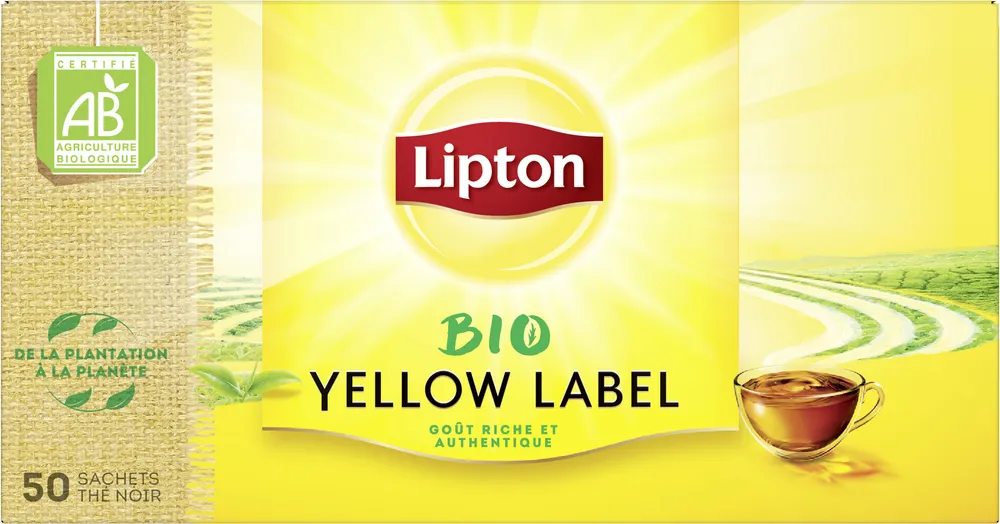 Lipton Thé Noir Yellow Label 50 Sachets BIO