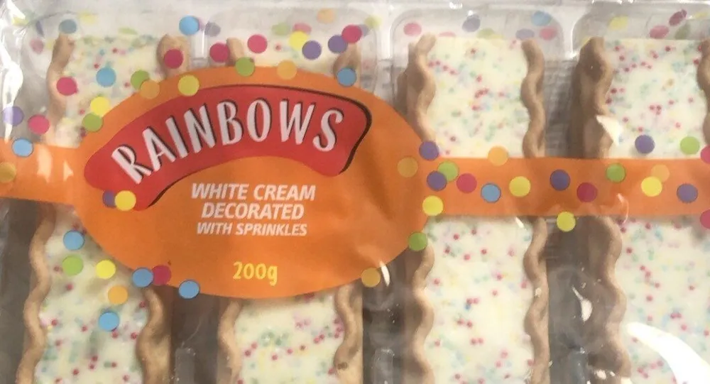 Rainbows white crem decored